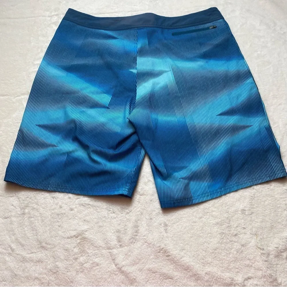 Nike Blue Tone Striped Board Shorts Size 36